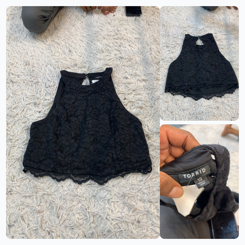 Torrid Black Lace Halter Top