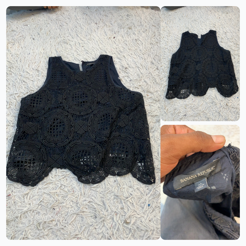 Banana Republic Black Lace Tank Top