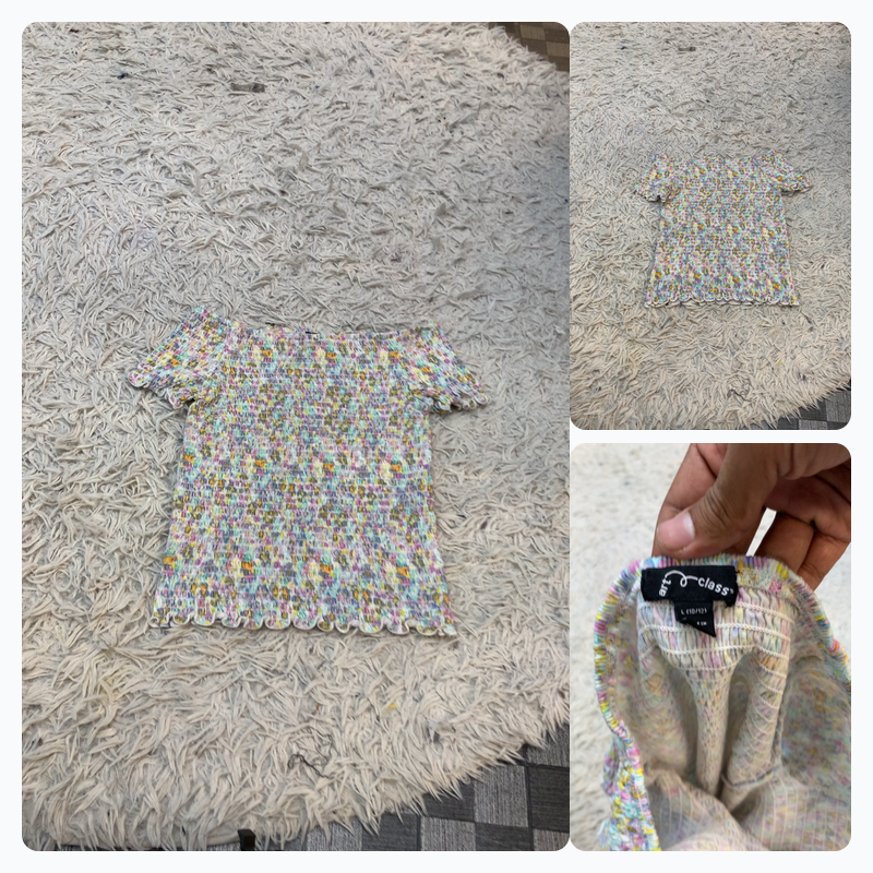 Floral Print Smocked T-shirt