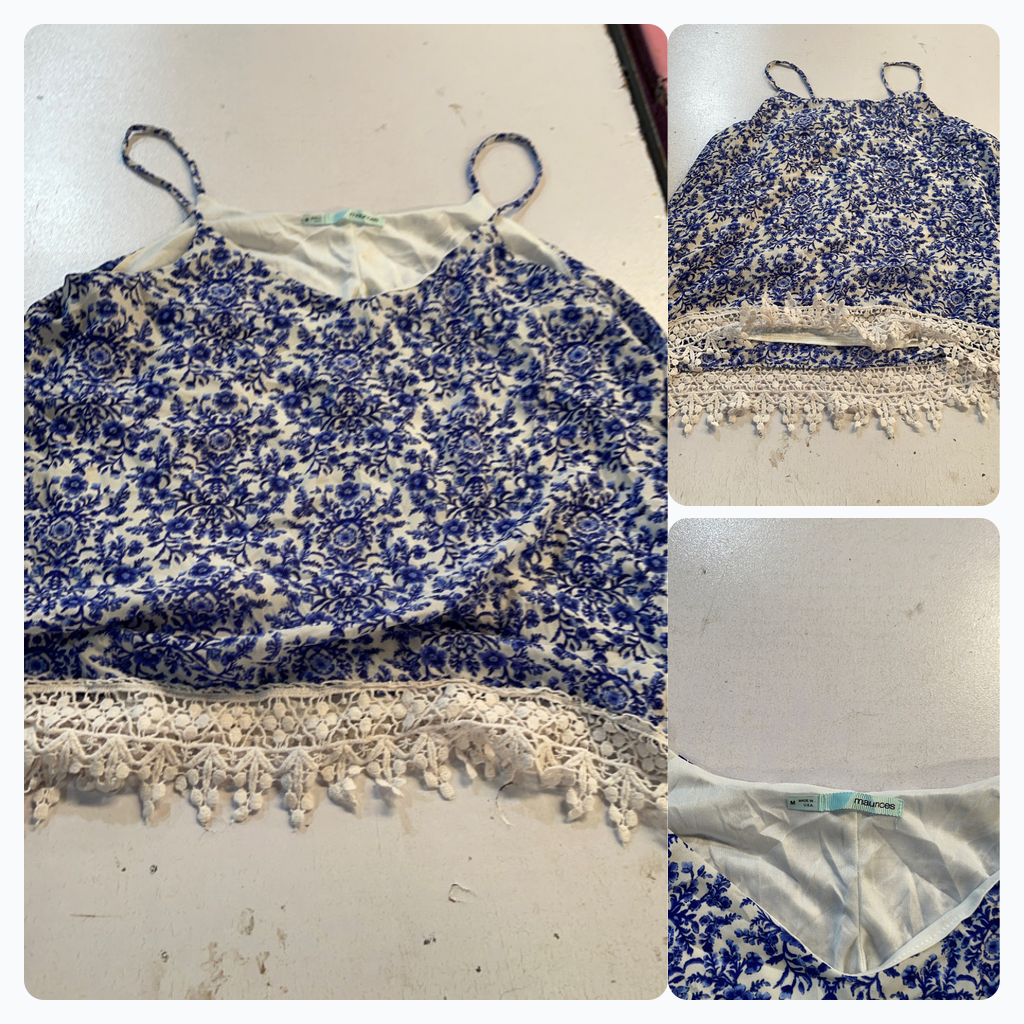 Top Cami Floral com Renda