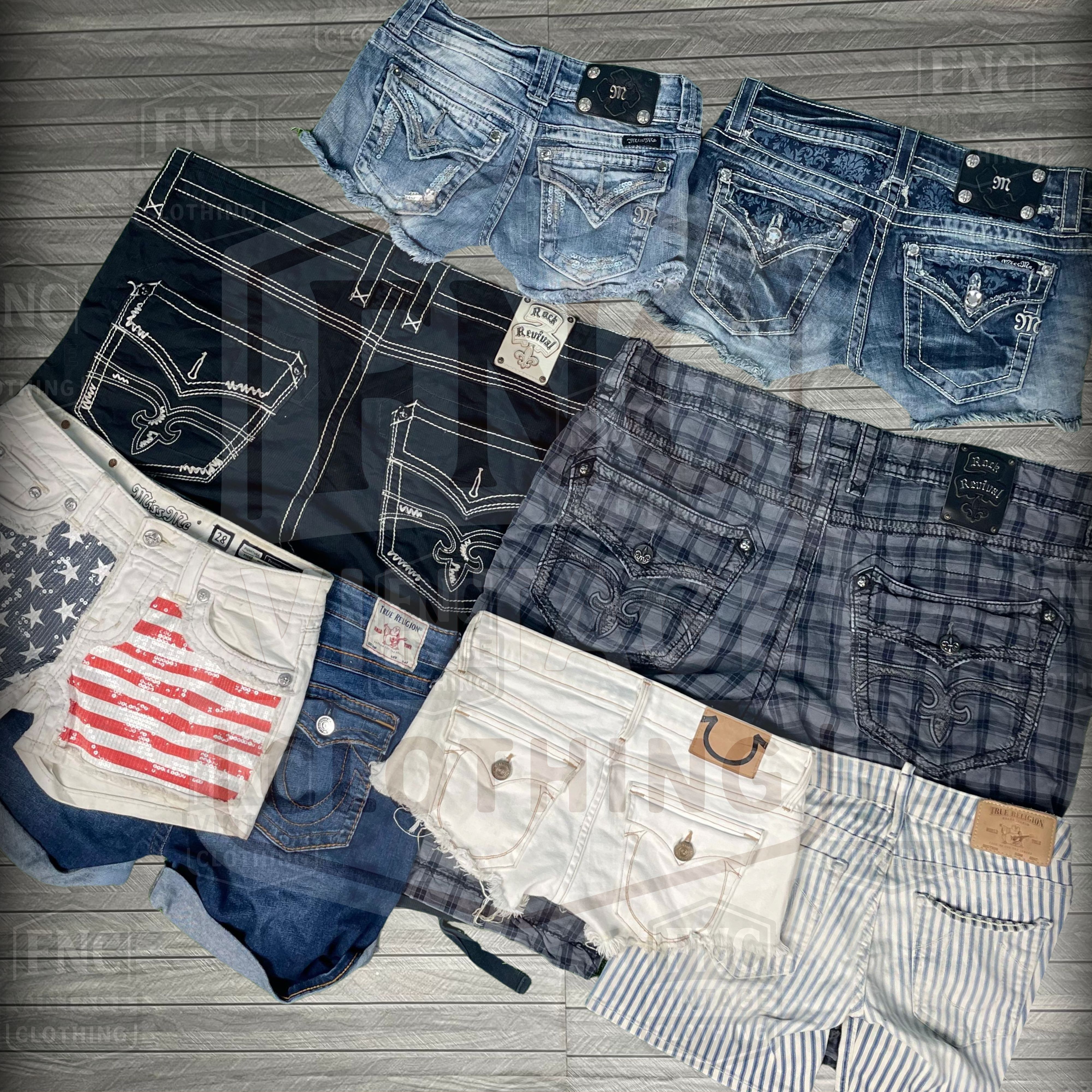 true religion ,miss me, rock revivals shorts (fnc:..