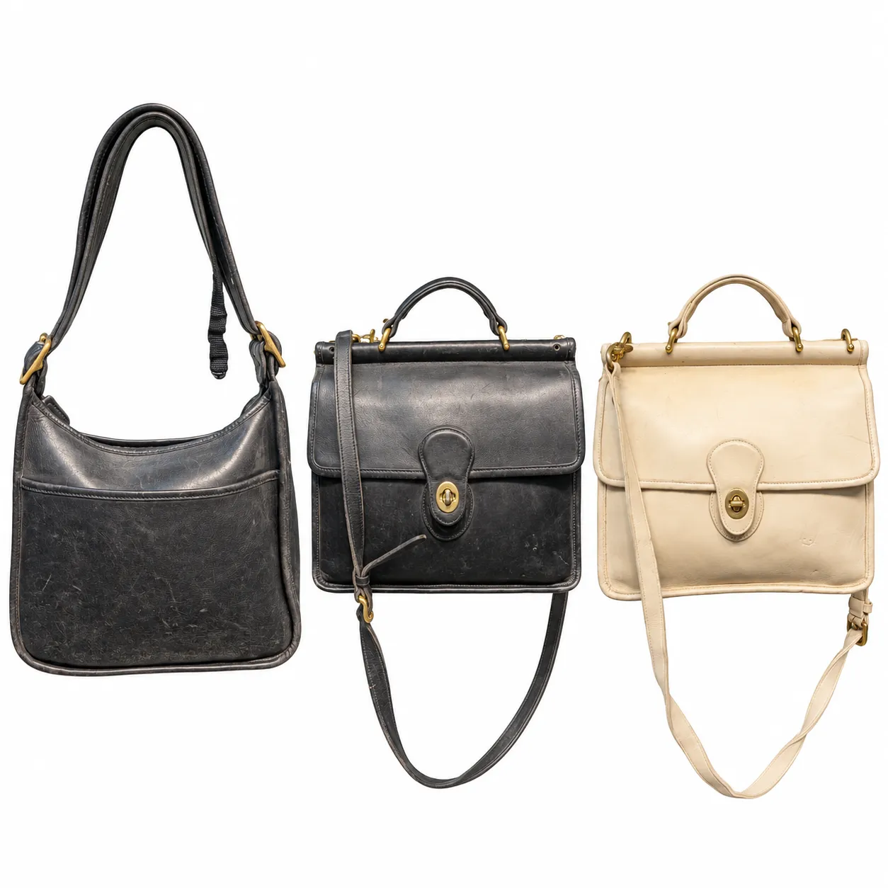 vintage leather shoulder bags and satchels