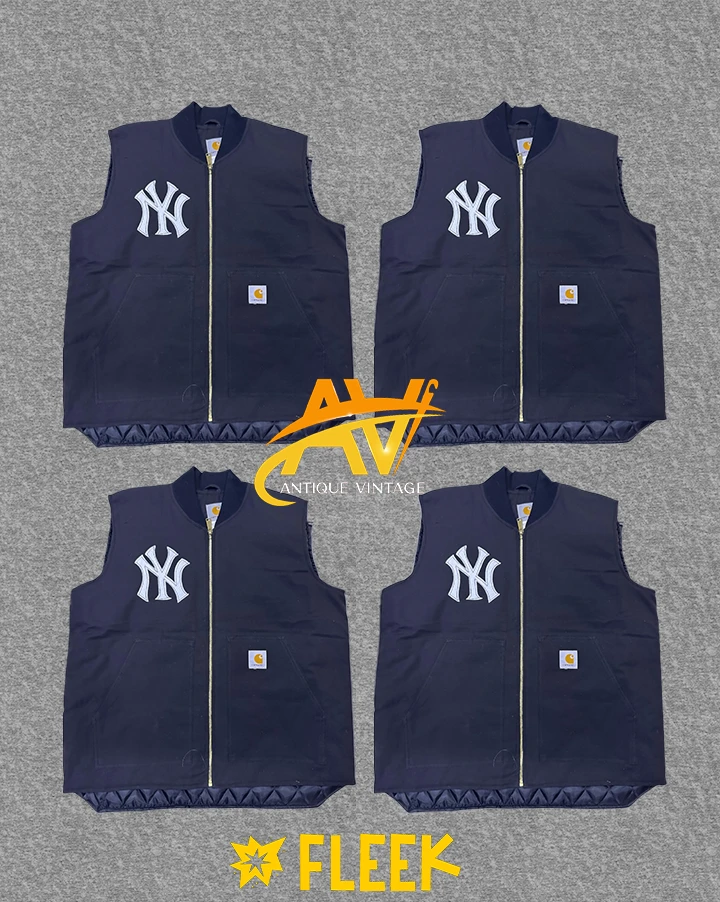 carhartt x yankee gilet rework style blue