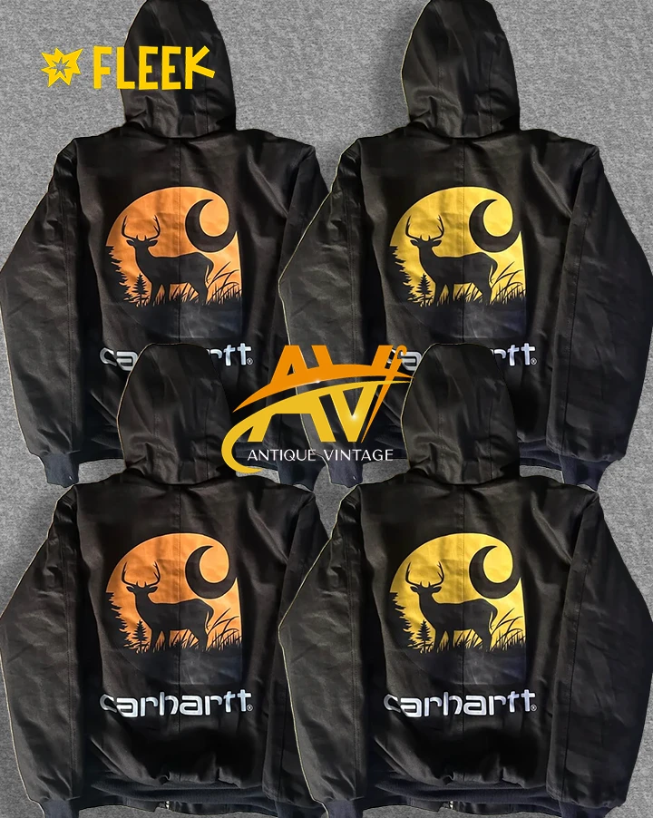 carhartt rework style mixed printed hooded jackets