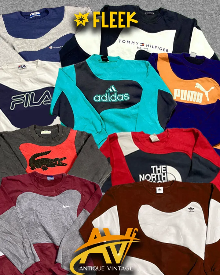 upcycled mixed branded sweatshirt