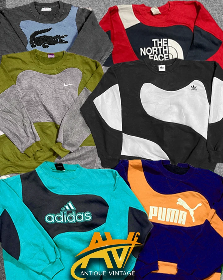 upcycled mixed branded sweatshirt