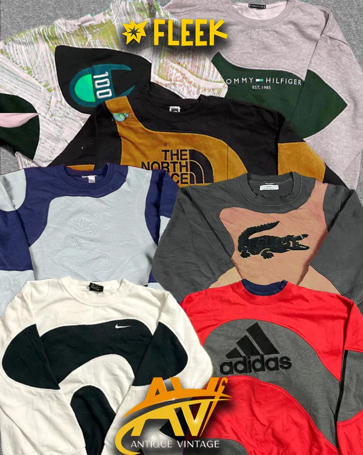 upcycled mixed branded sweatshirt