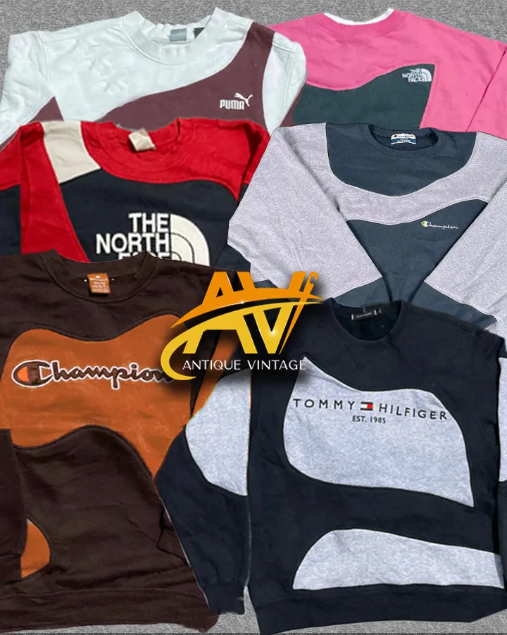 upcycled mixed branded sweatshirt