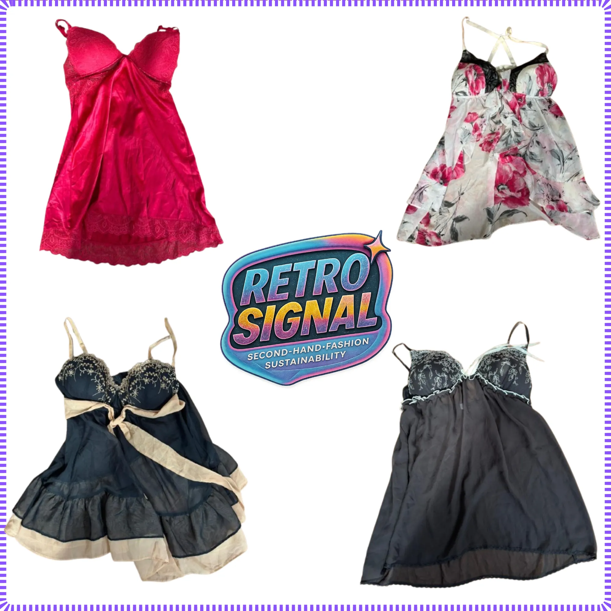 y2k mixed lace babydoll & sheer slip cami tops