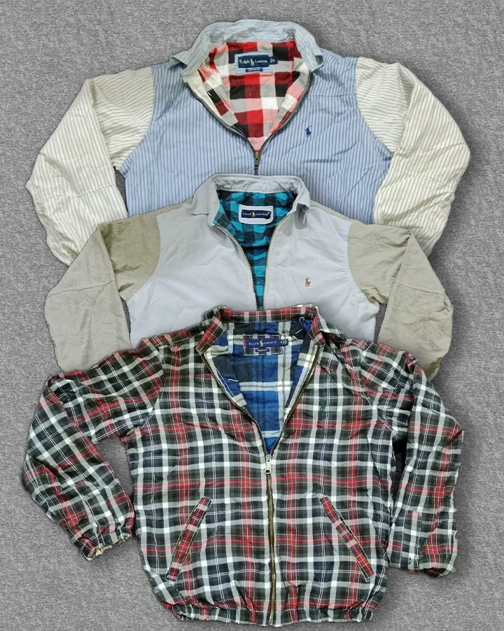 upcycled polo harrington style jackets