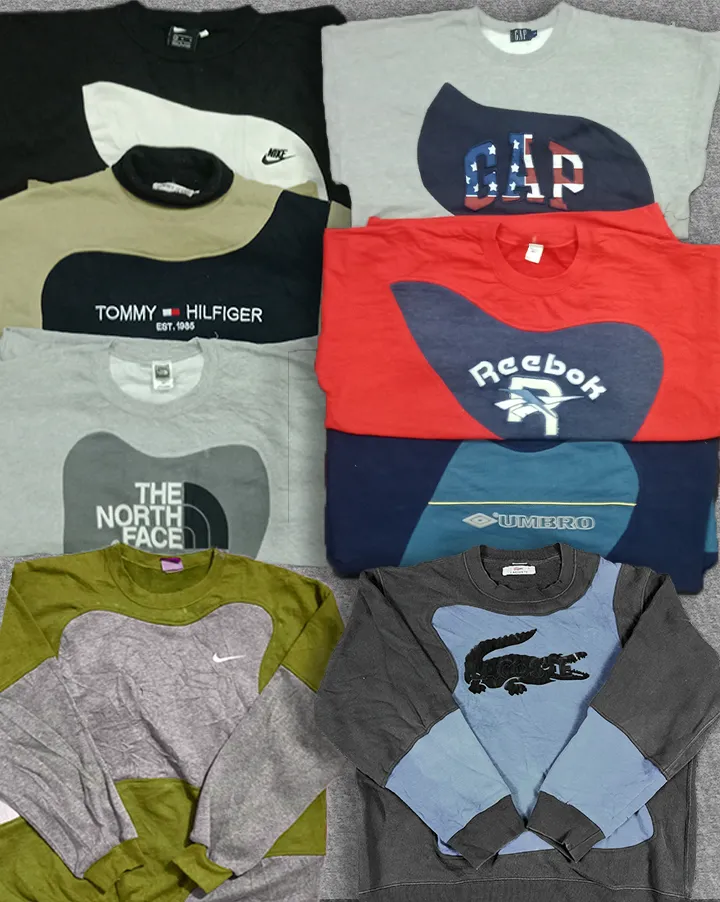upcycled mixed branded sweatshirt