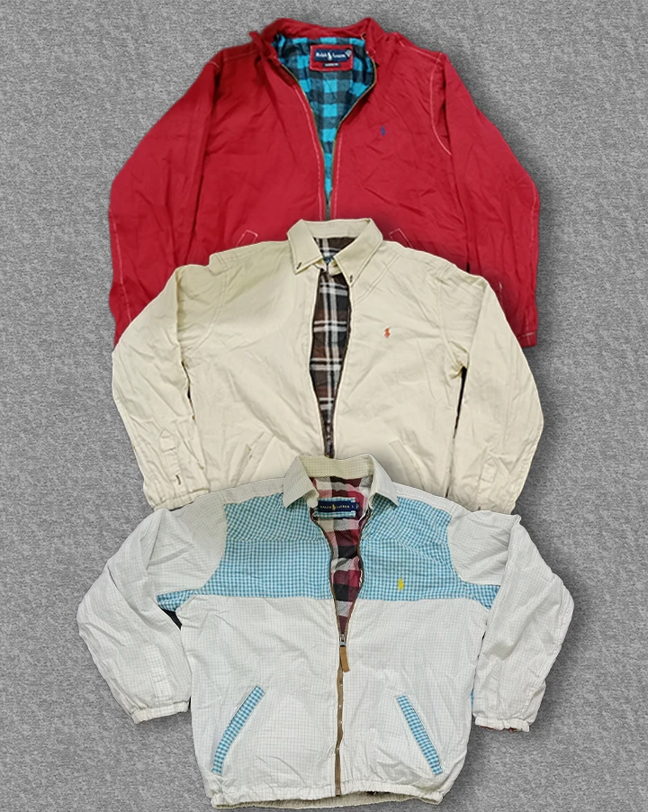 upcycled polo harrington style jackets