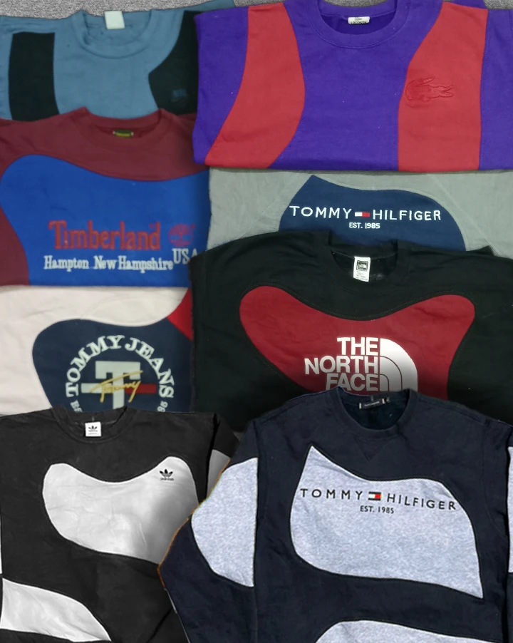 upcycled mixed branded sweatshirt