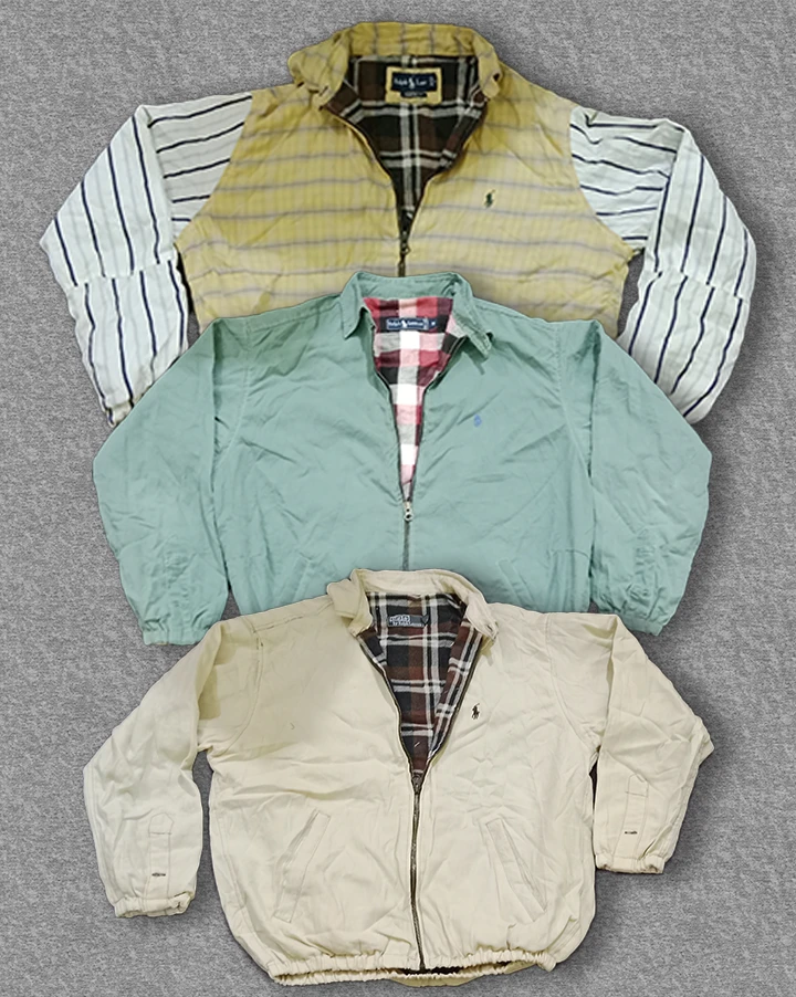 upcycled polo harrington style jackets