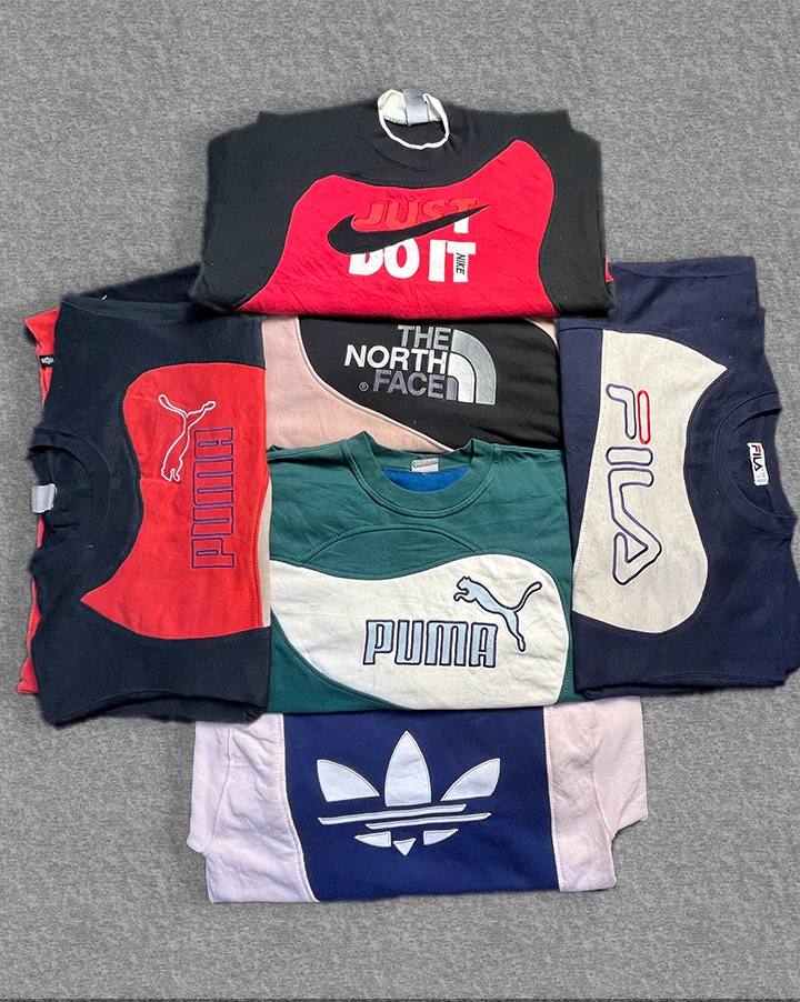 Upcycled mixed branded sweatshirt
