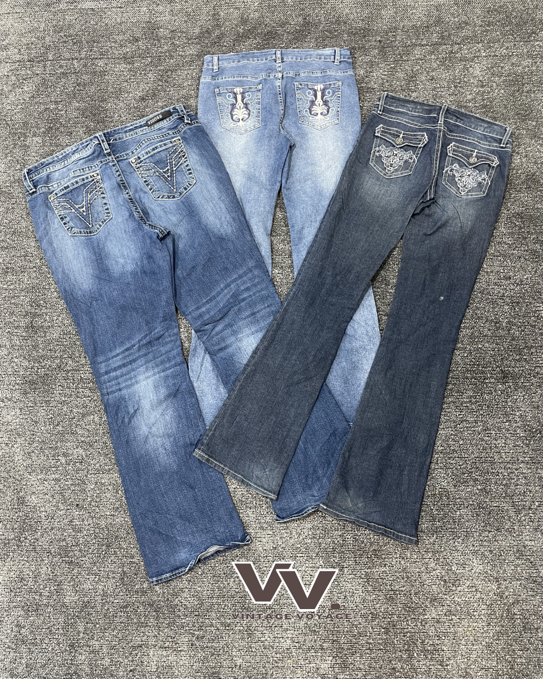 Y2K bootcut/embellished jeans