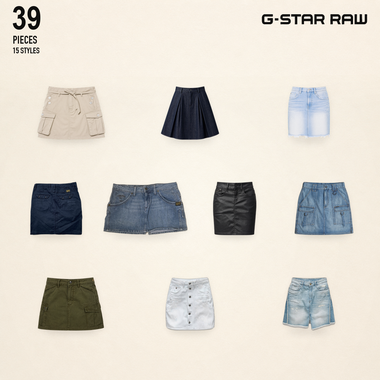 NWT deadstock g-star RAW - assortiment de jupes en..