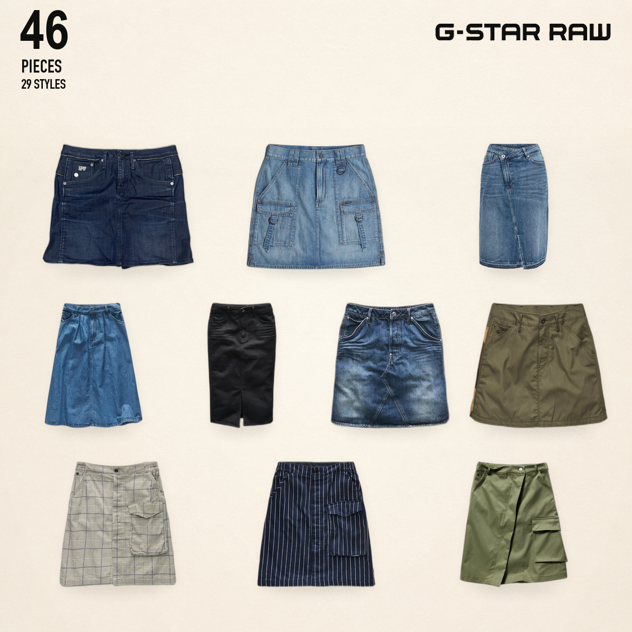 NWT Deadstock G-Star RAW - Damen-Jeansröcke Sortim..