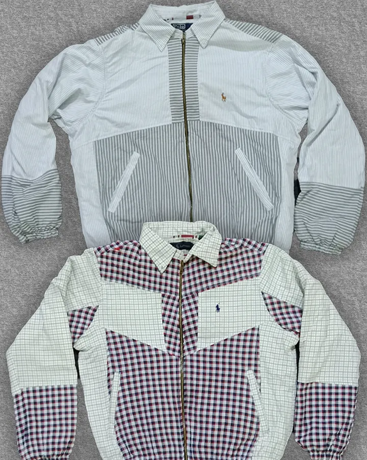 upcycled polo harrington style jackets