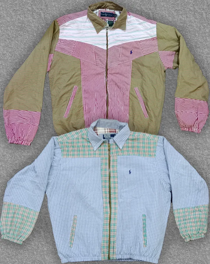 upcycled polo harrington style jackets