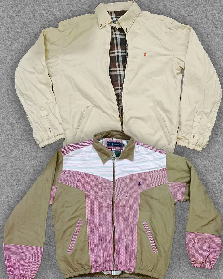 upcycled polo harrington style jackets