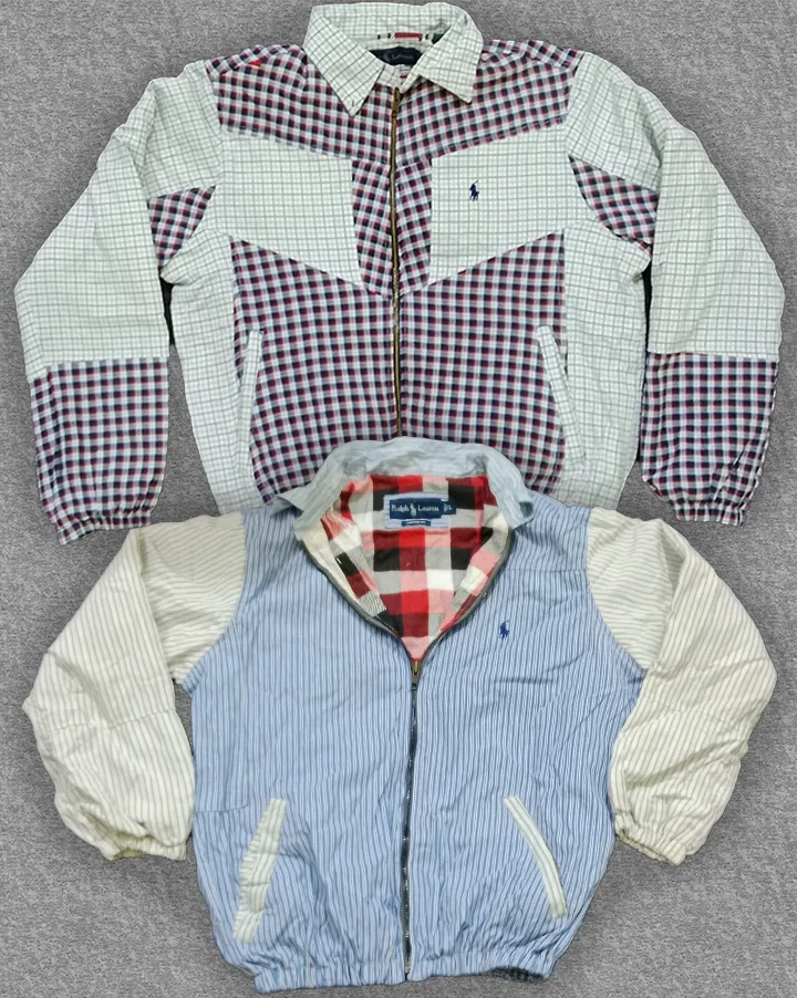 upcycled polo harrington style jackets
