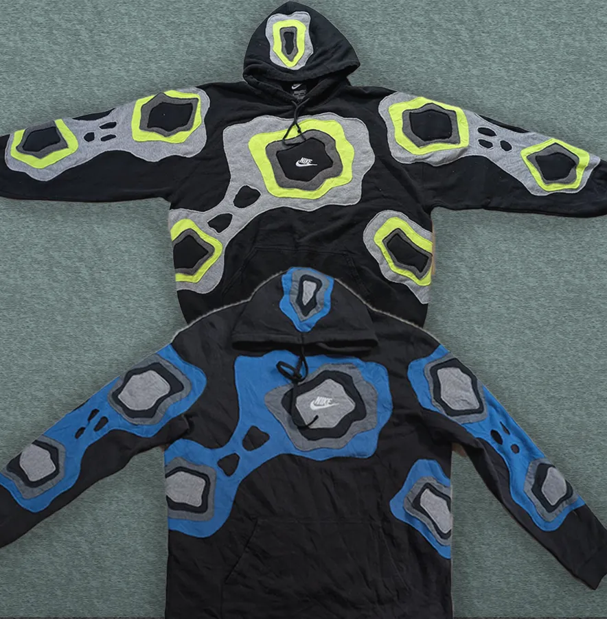 upcycled nike patchwork branded sweatshirt