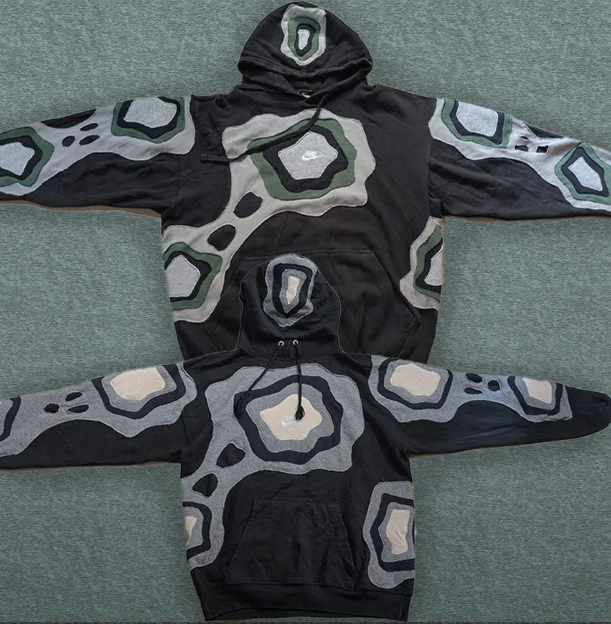 upcycled nike patchwork branded sweatshirt